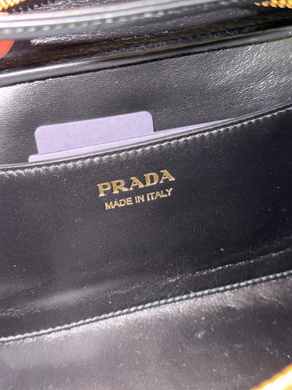 PRADA BLACK SWING EAST WEST SHOULDER BAG