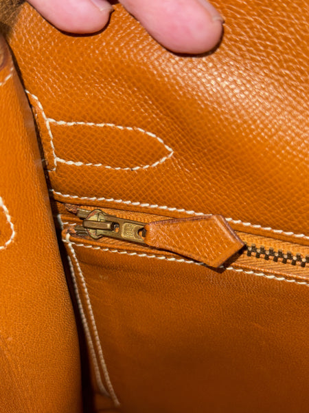 HERMÈS GOLD COURCHEVEL KELLY SELLIER 32 HANDBAG