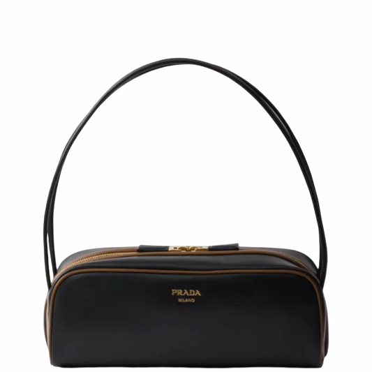 PRADA BLACK SWING EAST WEST SHOULDER BAG