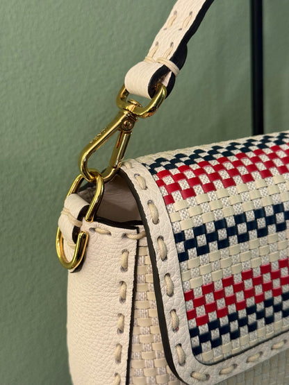 FENDI INTRECCIATO SELLERIA BAGUETTE SHOULDER BAG