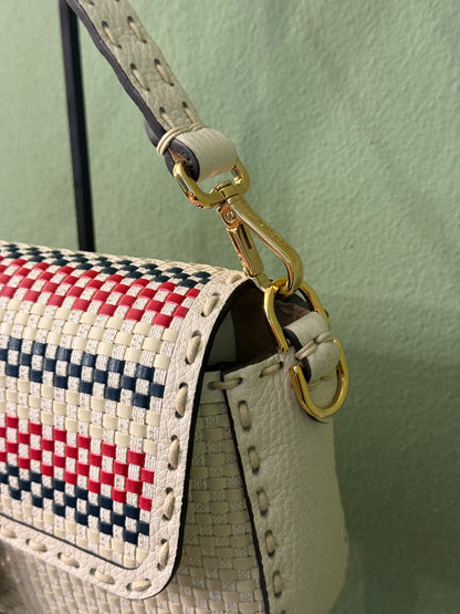 FENDI INTRECCIATO SELLERIA BAGUETTE SHOULDER BAG