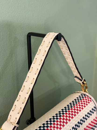 FENDI INTRECCIATO SELLERIA BAGUETTE SHOULDER BAG