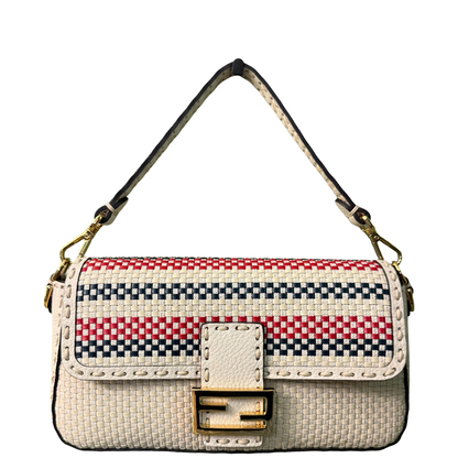 FENDI INTRECCIATO SELLERIA BAGUETTE SHOULDER BAG