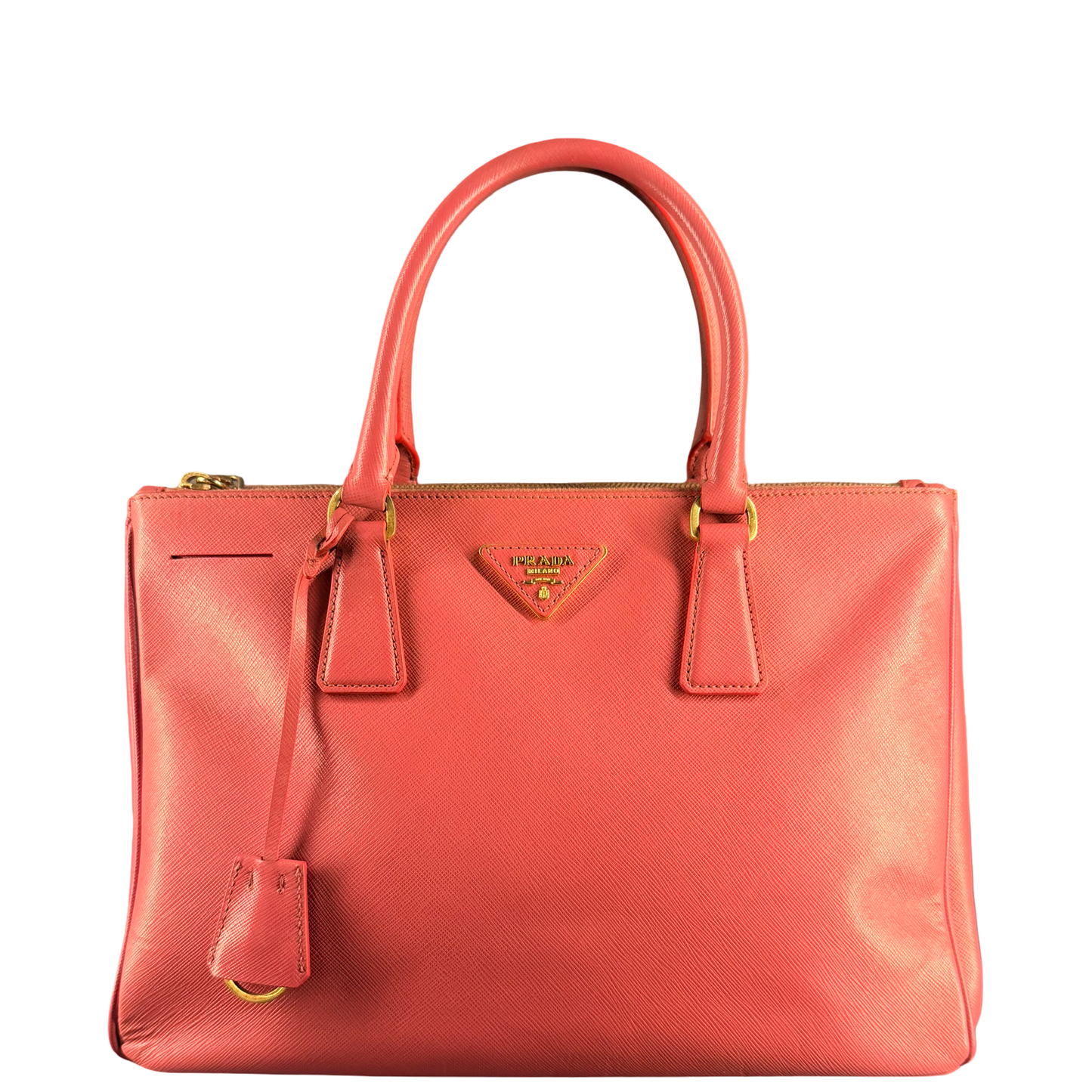 PRADA PINK SAFFIANO LARGE GALLERIA HANDBAG