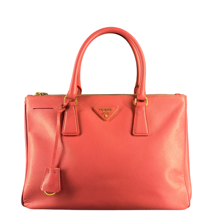 PRADA PINK SAFFIANO LARGE GALLERIA HANDBAG