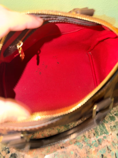 LOUIS VUITTON DAMIER EBENE SPEEDY 25 BOSTON BAG