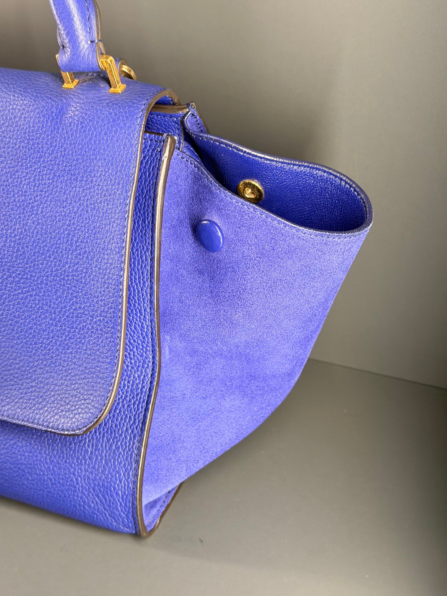 CÈLINE ELECTRIC BLUE SMALL TRAPEZE HANDBAG