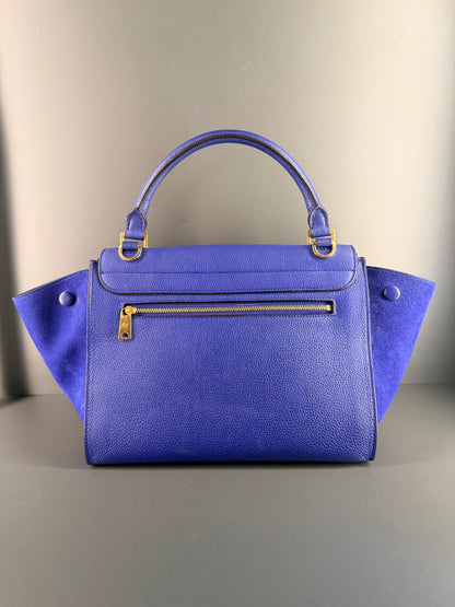 CÈLINE ELECTRIC BLUE SMALL TRAPEZE HANDBAG