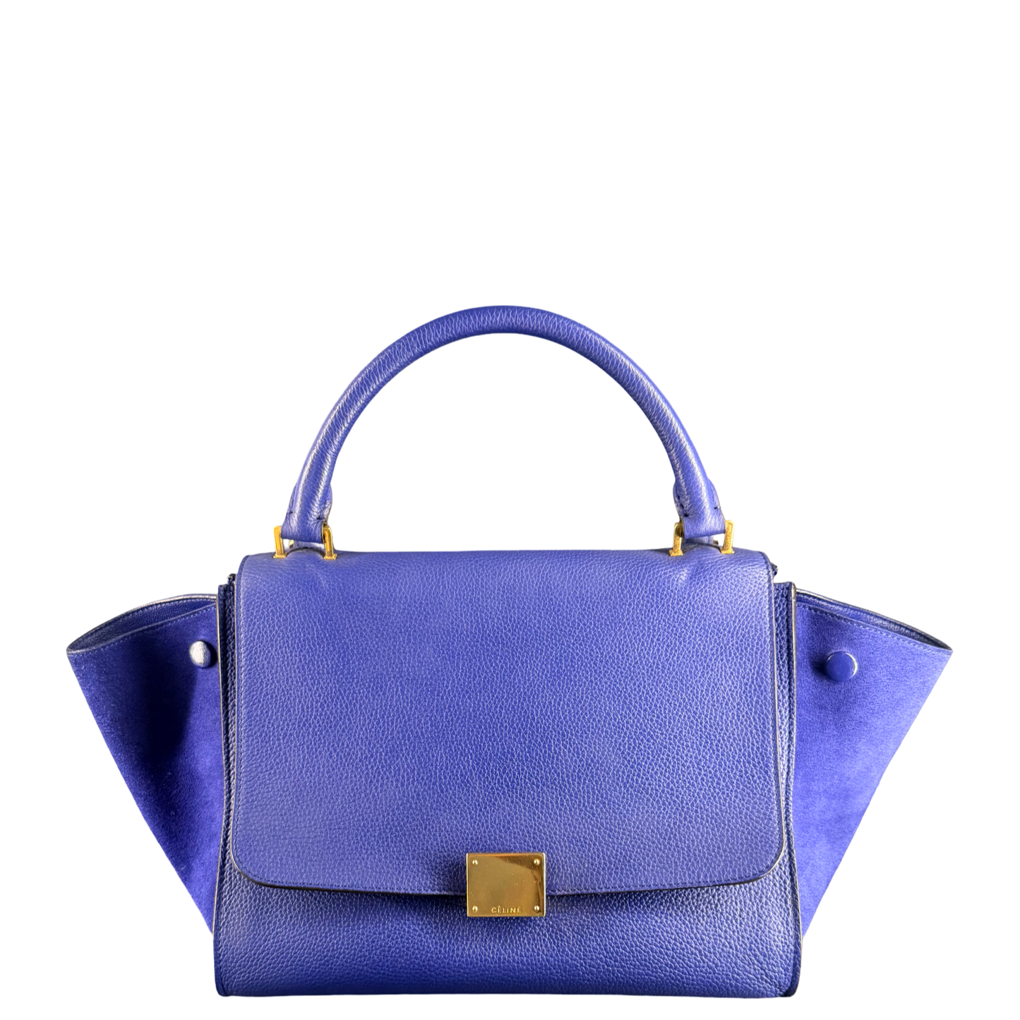 CÈLINE ELECTRIC BLUE SMALL TRAPEZE HANDBAG