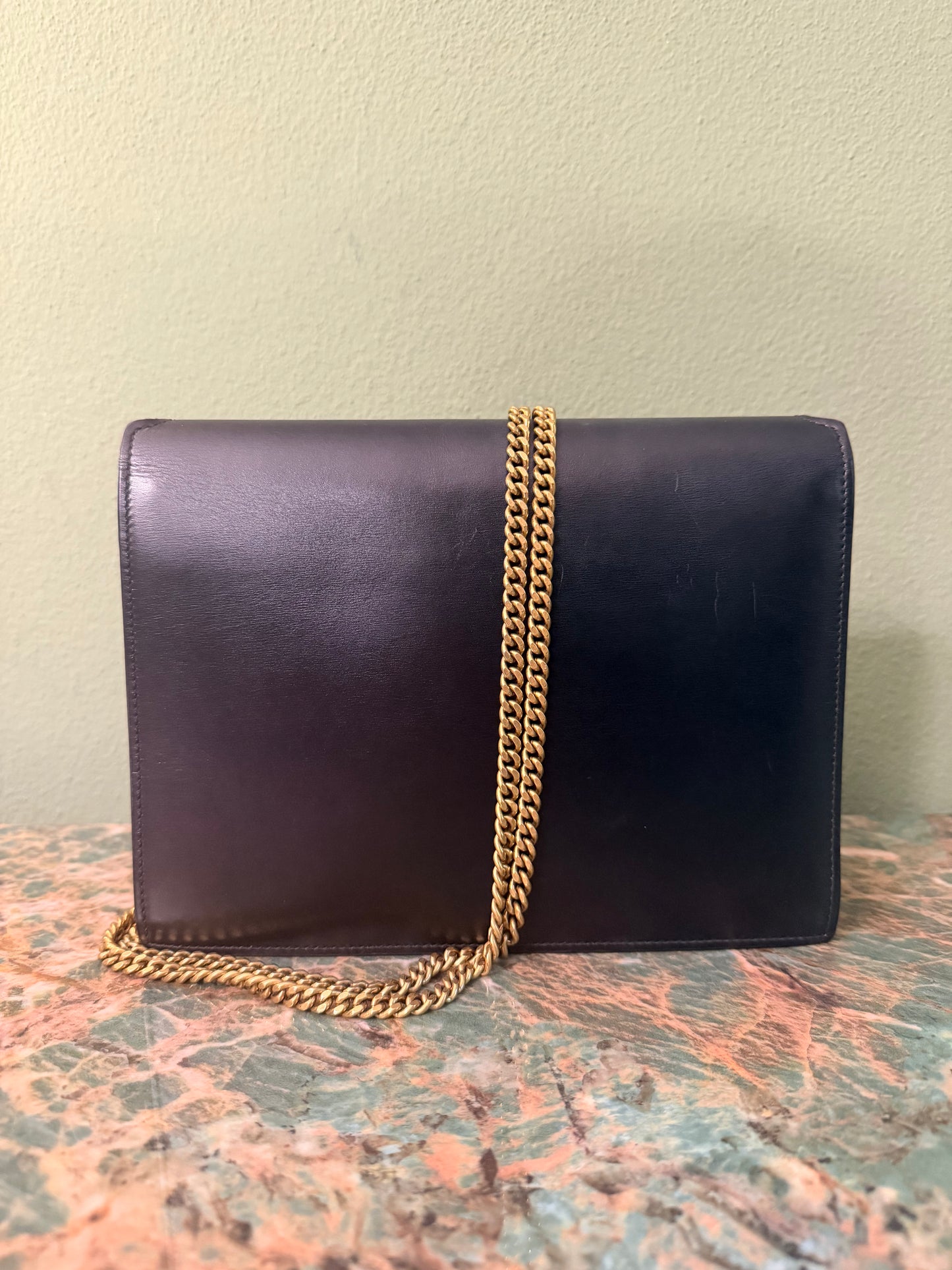 SAINT LAURENT BLACK CASSANDRA SHOULDER BAG