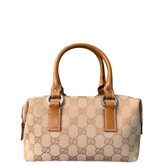GUCCI BROWN MONOGRAM MINI BOSTON BAG