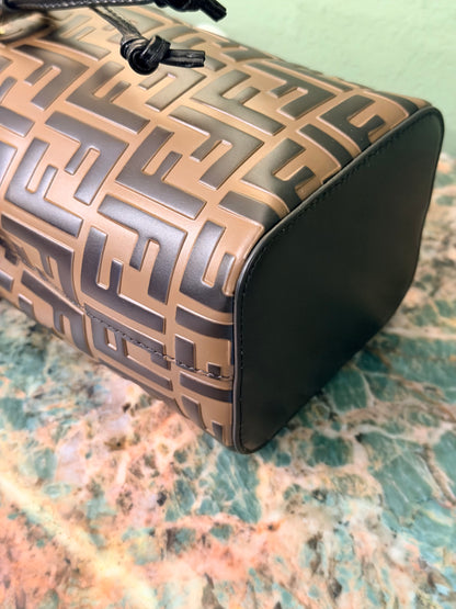 FENDI LEATHER MONOGRAM MON TRESOR BUCKET BAG