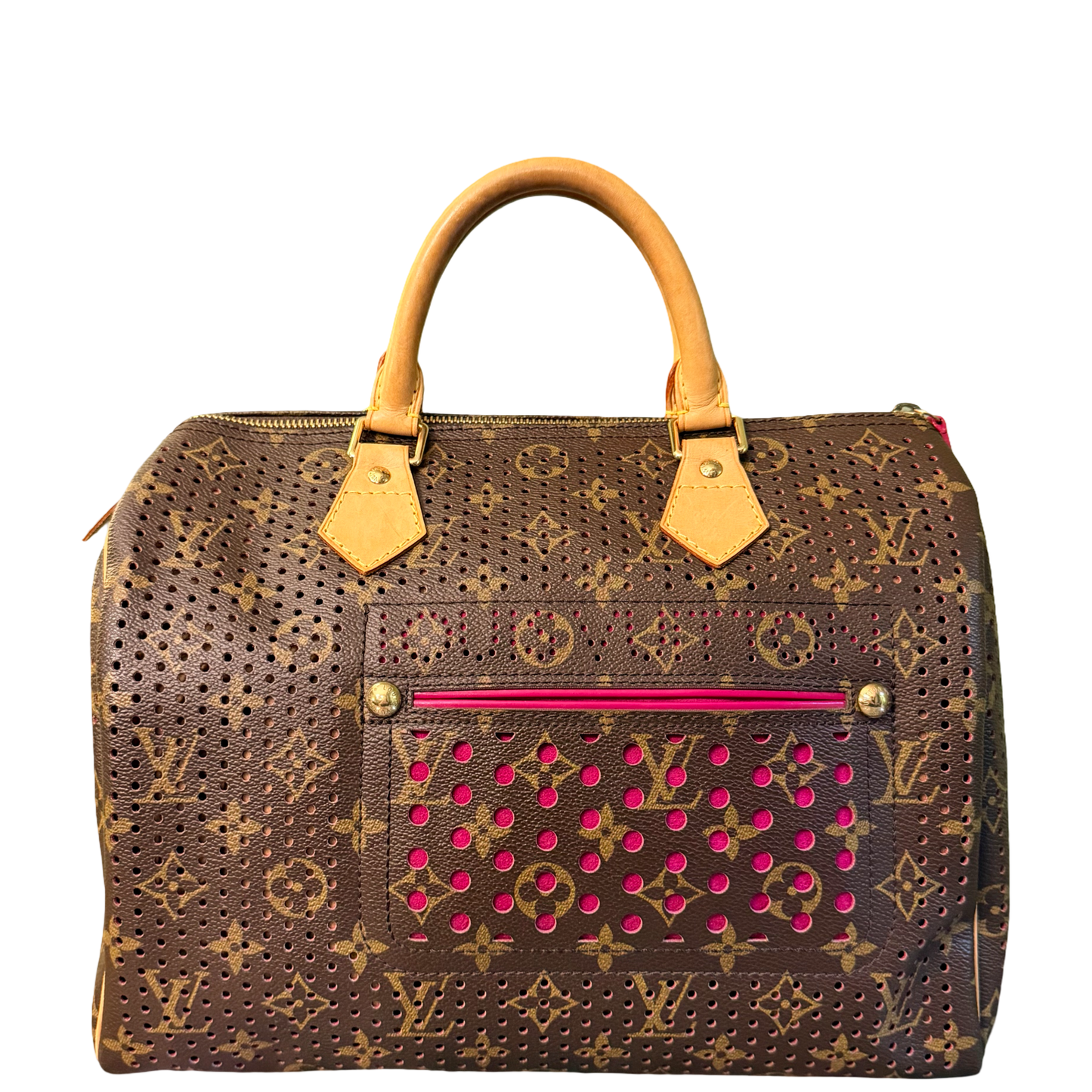 LOUIS VUITTON PERFORATED MONOGRAM LIMITED EDITION SPEEDY 30 BOSTON BAG