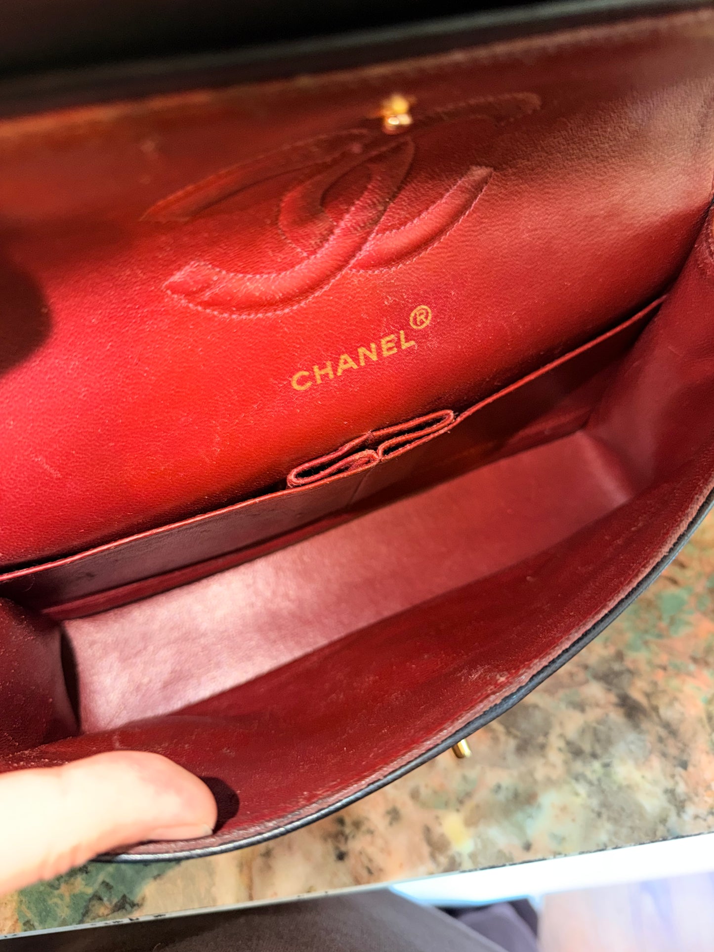 CHANEL BLACK LAMBSKIN TIMELESS MEDIUM CLASSIC DOUBLE FLAP SHOULDER BAG