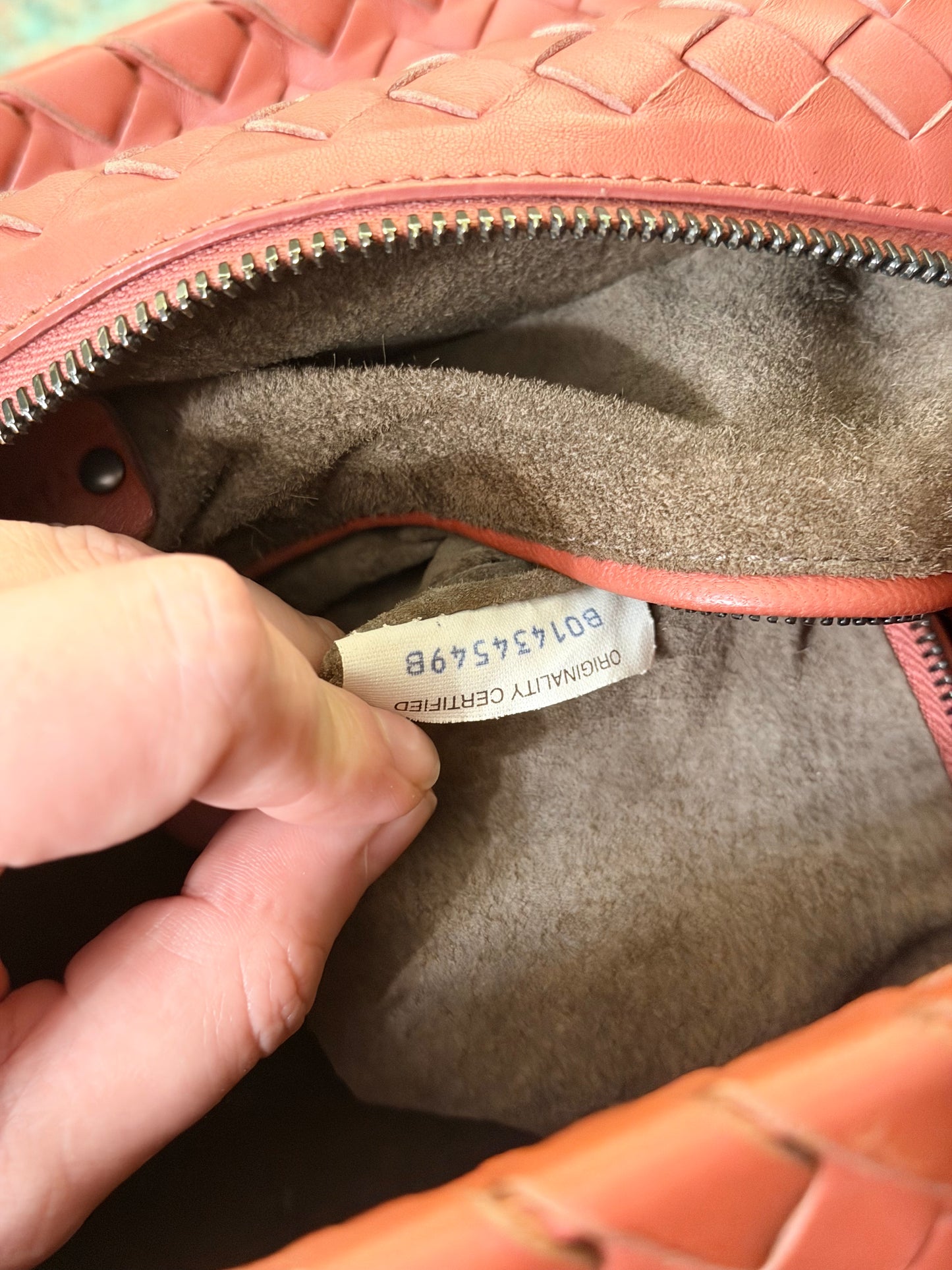 BOTTEGA VENETA PINK LARGE BRICK TOTE HANDBAG