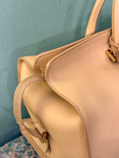 SAINT LAURENT BUTTER YELLOW LARGE CABAS CHIC HANDBAG