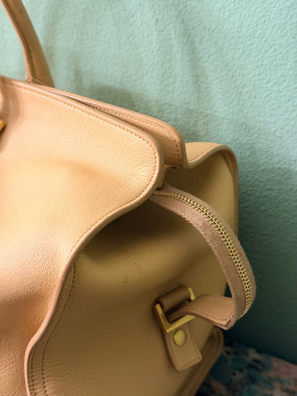 SAINT LAURENT BUTTER YELLOW LARGE CABAS CHIC HANDBAG