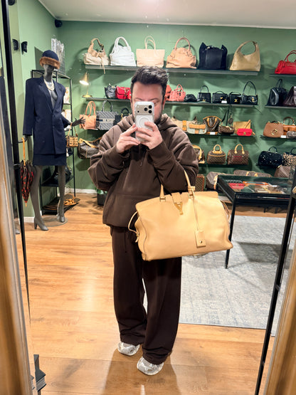 SAINT LAURENT BUTTER YELLOW LARGE CABAS CHIC HANDBAG