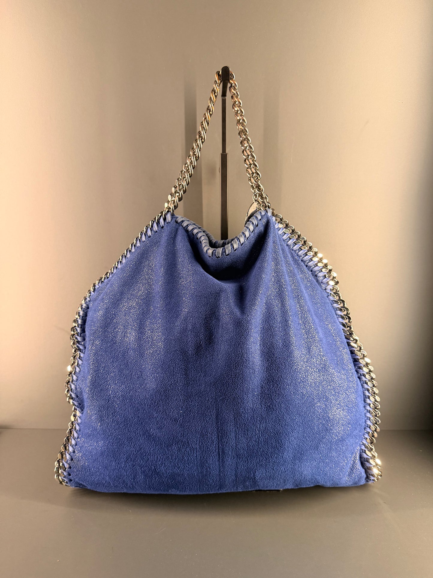 STELLA MCCARTNEY ELECTRIC BLUE FALABELLA FOLD OVER HANDBAG