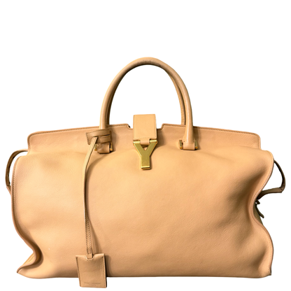 SAINT LAURENT BUTTER YELLOW LARGE CABAS CHIC HANDBAG