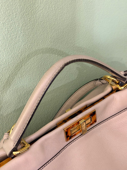 FENDI GRAY LARGE PEEKABOO HANDBAG