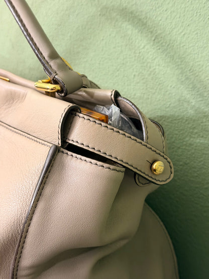 FENDI GRAY LARGE PEEKABOO HANDBAG