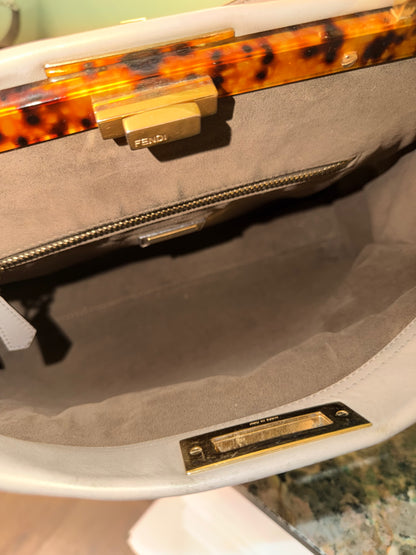 FENDI GRAY LARGE PEEKABOO HANDBAG