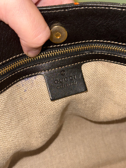 GUCCI BLACK FLORA HANDBAG