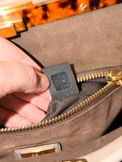 FENDI GRAY LARGE PEEKABOO HANDBAG