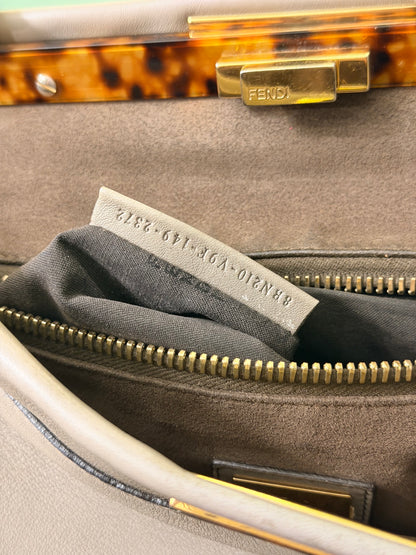 FENDI GRAY LARGE PEEKABOO HANDBAG