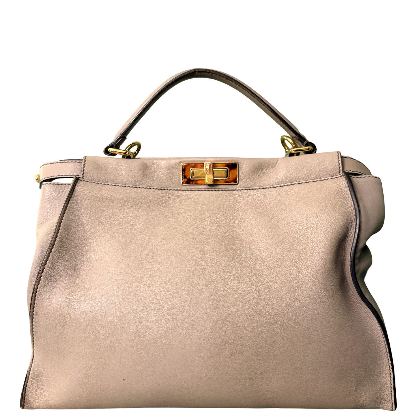 FENDI GRAY LARGE PEEKABOO HANDBAG