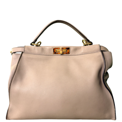 FENDI GRAY LARGE PEEKABOO HANDBAG