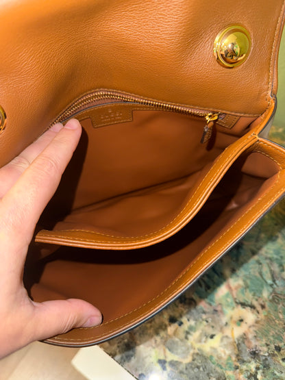 GUCCI LARGE BROWN BLONDIE TOP HANDLE HANDBAG
