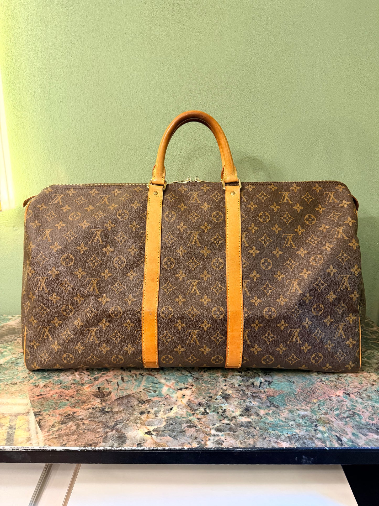 LOUIS VUITTON MONOGRAM KEEPALL 55 TRAVEL BAG