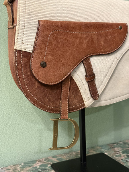 DIOR CANVAS DOUBLE SADDLE CROSSBODY BAG