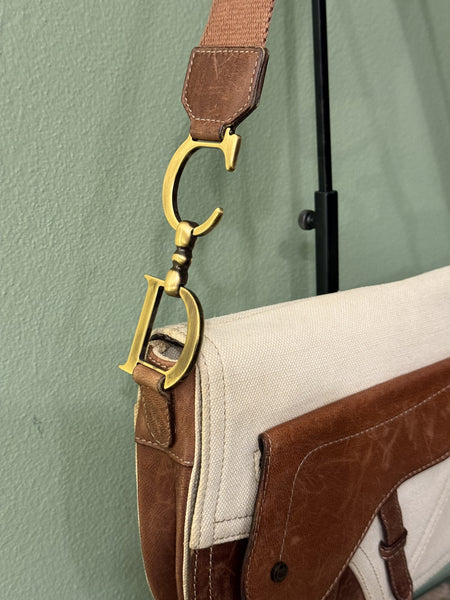 DIOR CANVAS DOUBLE SADDLE CROSSBODY BAG