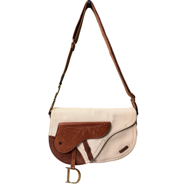 DIOR CANVAS DOUBLE SADDLE CROSSBODY BAG