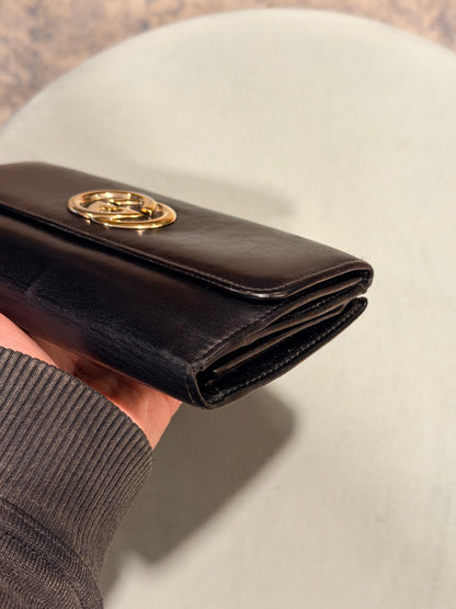 GUCCI BLACK LEATHER LONG WALLET