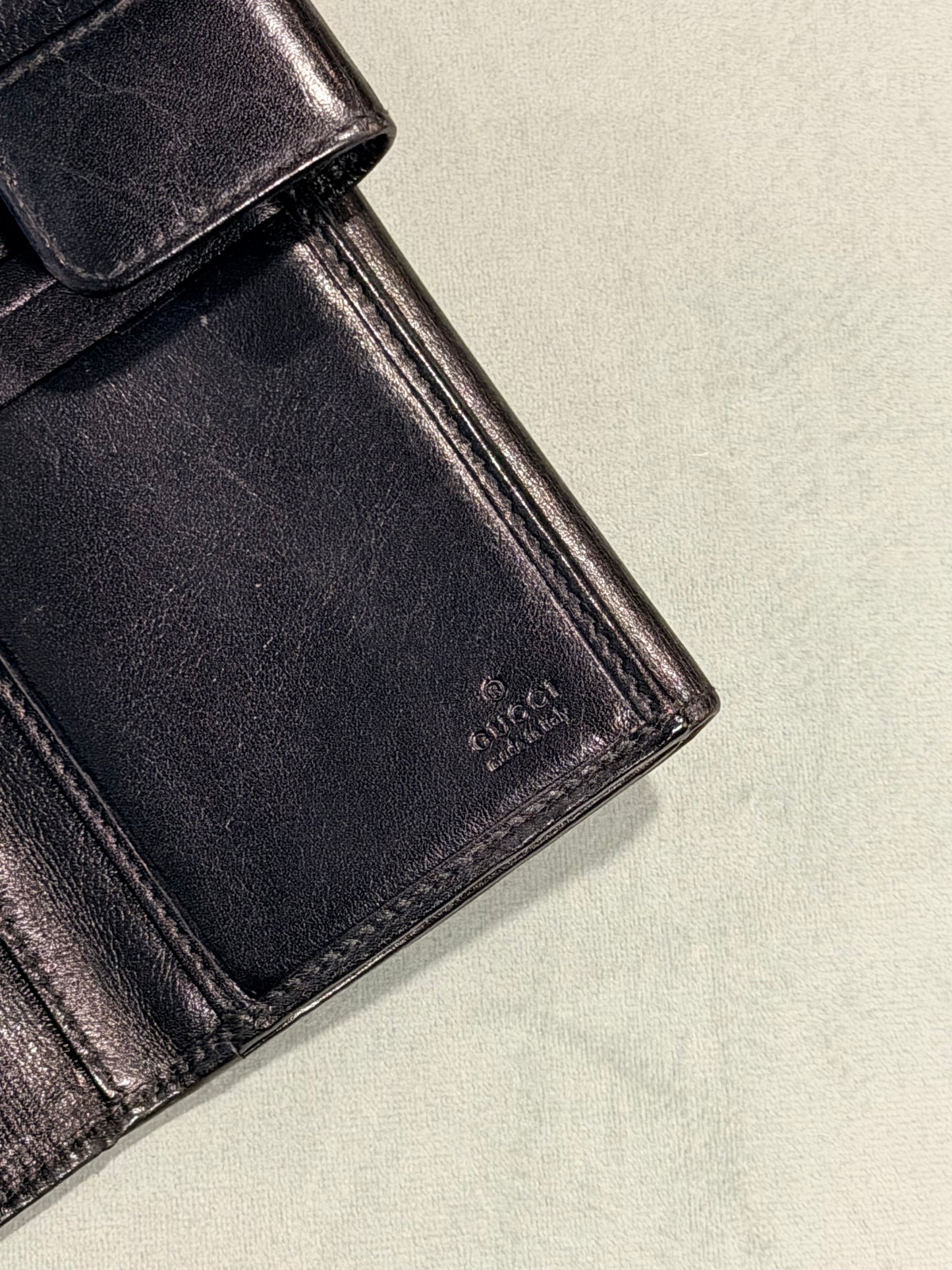 GUCCI BLACK LEATHER LONG WALLET