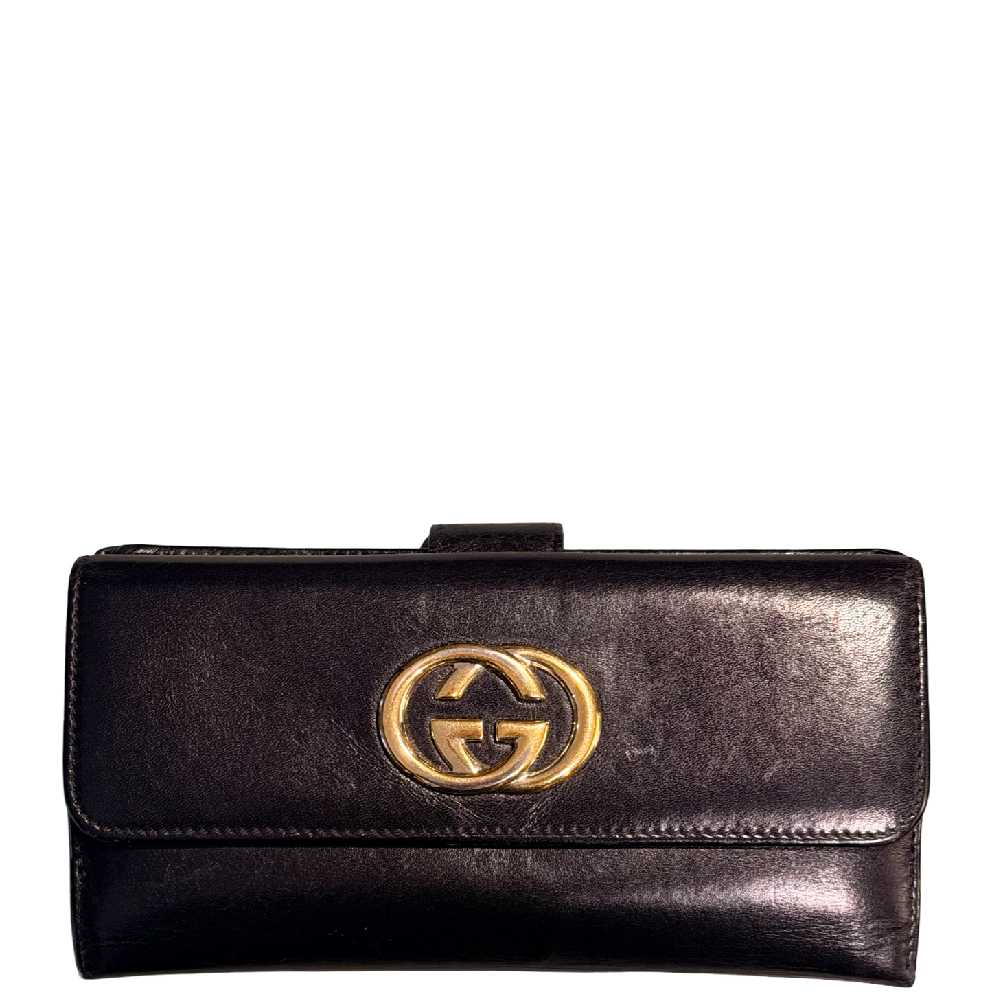 GUCCI BLACK LEATHER LONG WALLET