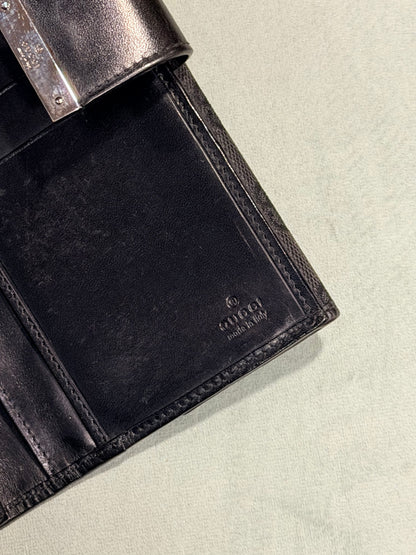 GUCCI BLACK MONOGRAM LONG WALLET