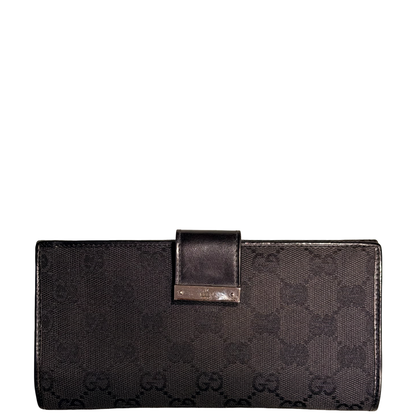 GUCCI BLACK MONOGRAM LONG WALLET