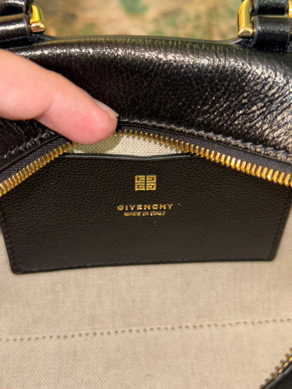 GIVENCHY BLACK MICRO ANTIGONA CUBE HANDBAG