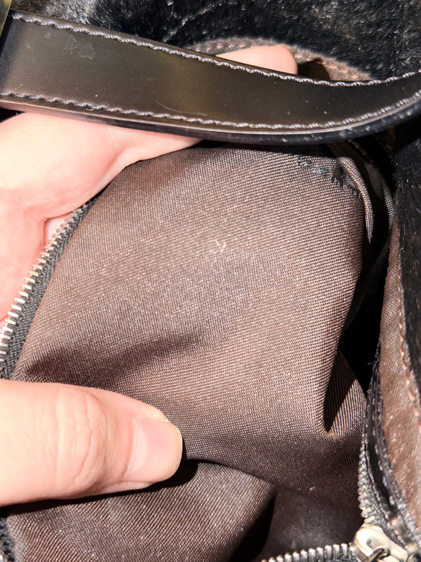 FENDI BLACK PONYHAIR MAMA BAGUETTE SHOULDER BAG