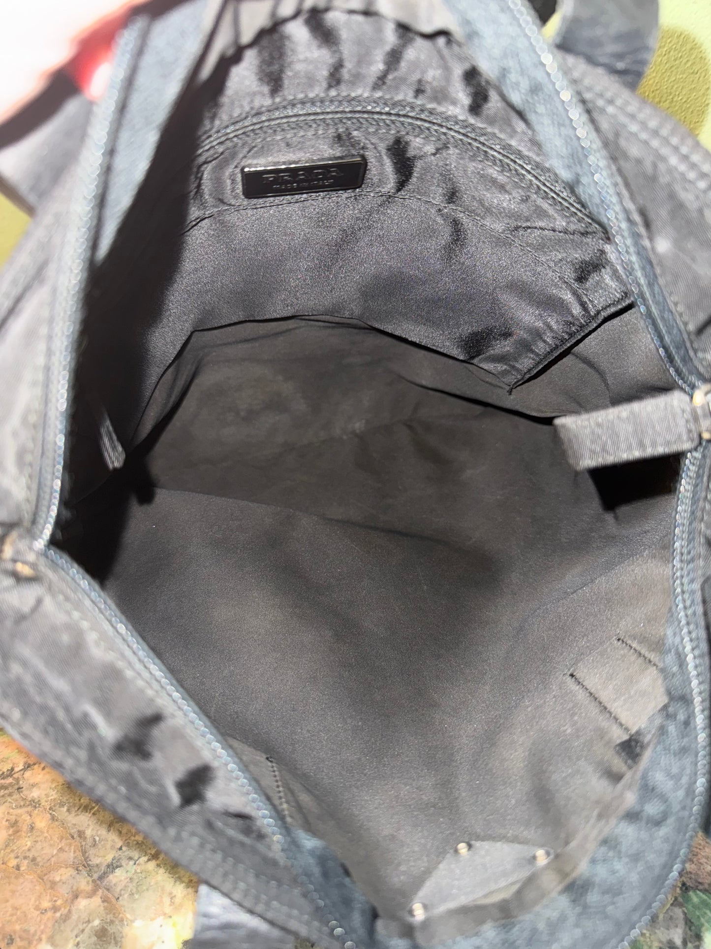 PRADA BLACK NYLON SHOPPER TOTE