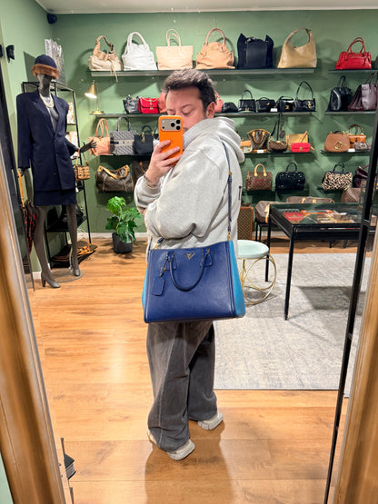 PRADA SAFFIANO BI COLOR TWO WAY HANDBAG