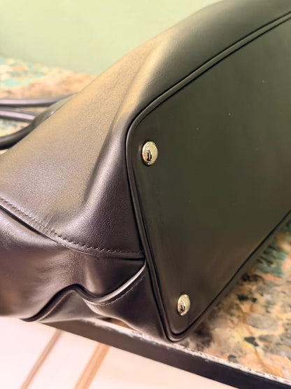 PRADA BLACK STUDDED TWO WAY HANDBAG