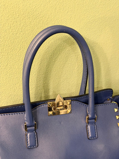 VALENTINO BLUE ROCKSTUD TWO WAY HANDBAG