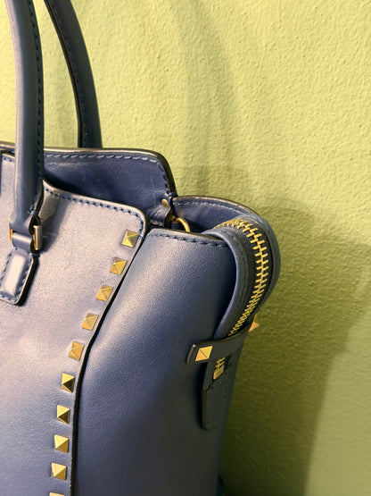 VALENTINO BLUE ROCKSTUD TWO WAY HANDBAG