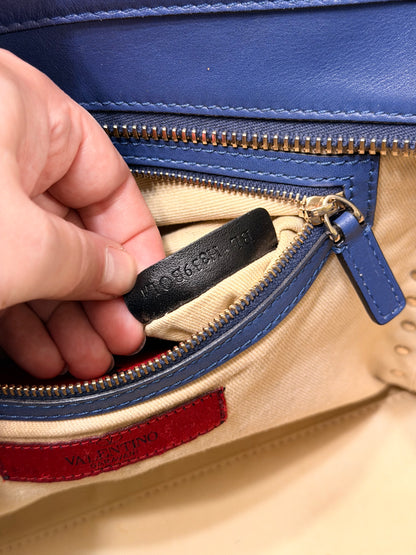 VALENTINO BLUE ROCKSTUD TWO WAY HANDBAG